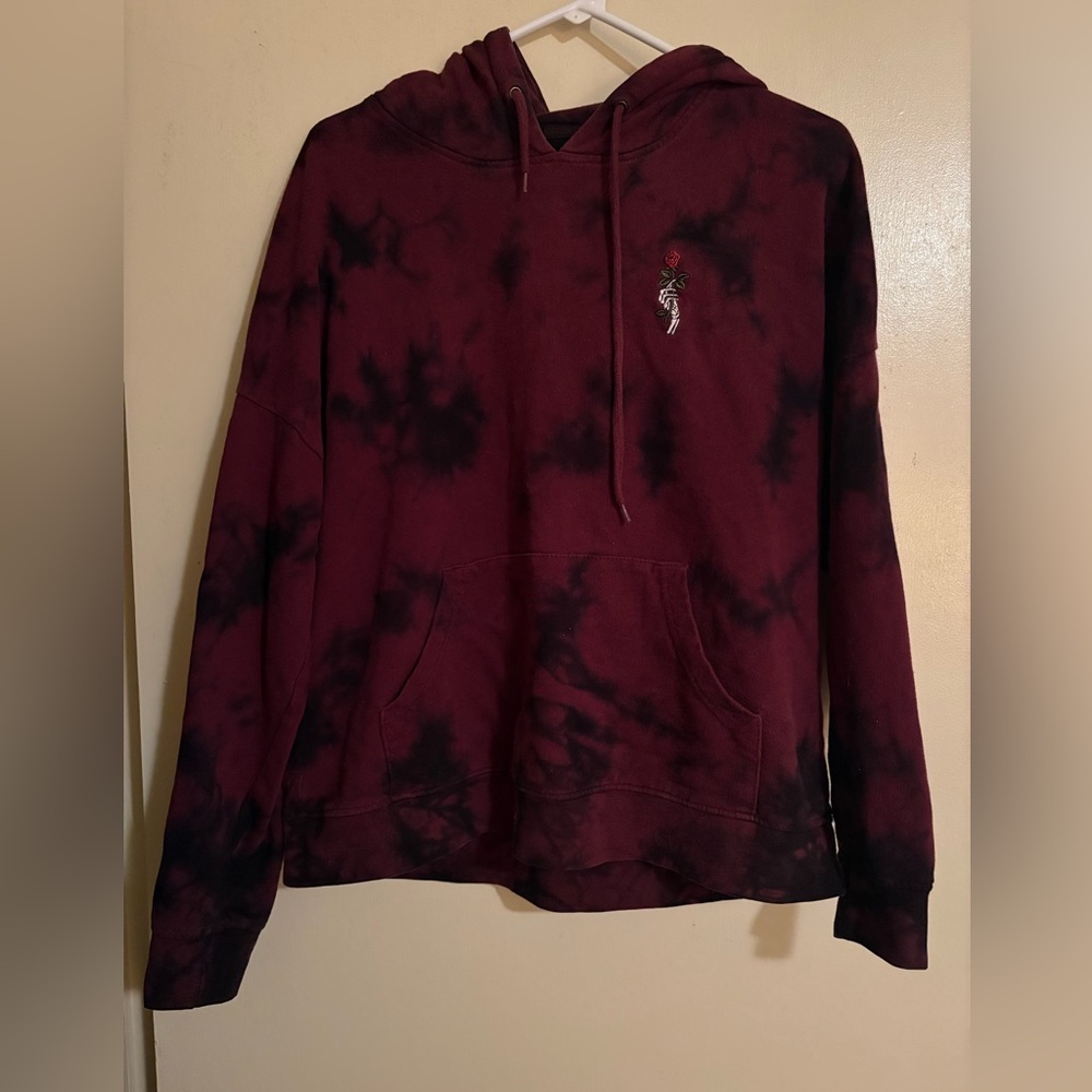 Empyre Maroon and Black tie dye Hoodie Size M